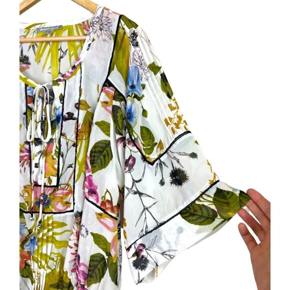 DANIEL RAINN FLORAL TIE NECK DROP WAIST BLOUSE - Picture 5 of 8